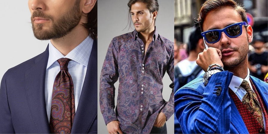 Добавить «восточные мотивы» в классический образ можно с помощью галстука или платка в «огурцах» в кармане пиджака