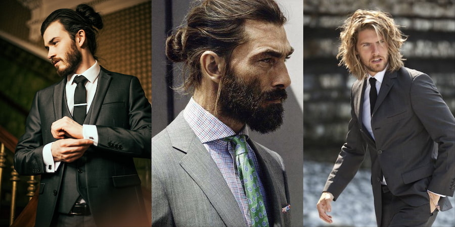 Кстати, прически на длинные волосы солидно смотрятся на мужчинах в возрасте. Молодым людям они добавляют небрежности (источник — Pinterest)