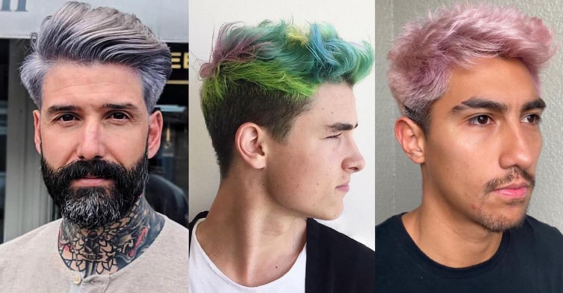 Примеры цветных волос у мужчин
